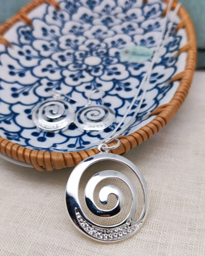 Halskette u. Ohrhänger "Spirale"