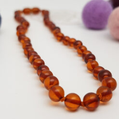 Alternative view of Halskette "Bernstein Cognac (rund)"