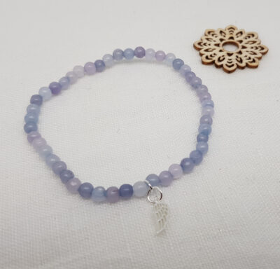 Armband "Engelsflügel" (Aquamarin, 4mm)