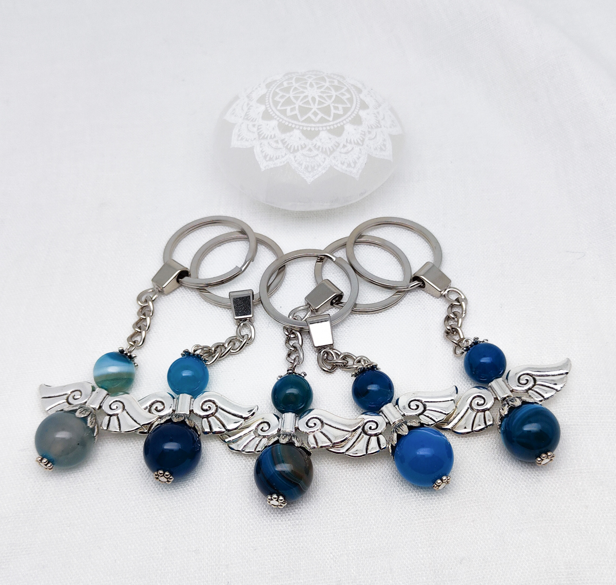 Schlüsselanhänger Engel (blauer Achat) – Bild 3