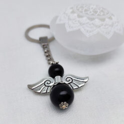 Alternative view of Schlüsselanhänger Engel (schwarzer Achat)