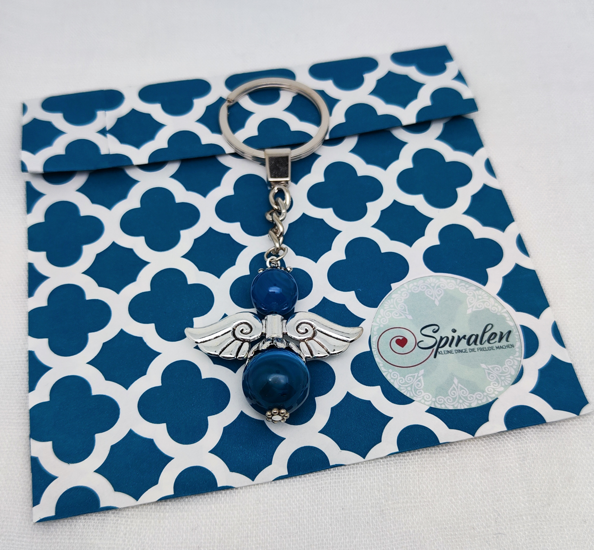 Schlüsselanhänger Engel (blauer Achat) – Bild 2