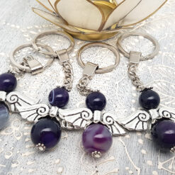 Alternative view of Schlüsselanhänger Engel (Purple Achat)