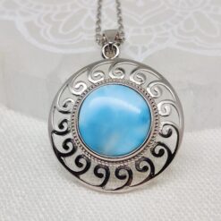 Halskette "Spirale des Seins" (Larimar)