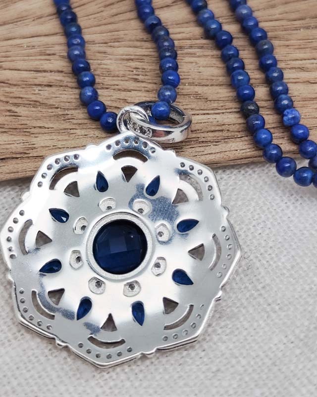 Steinkette "Blaue Lotusblüte" (Lapis Lazuli) – Bild 5