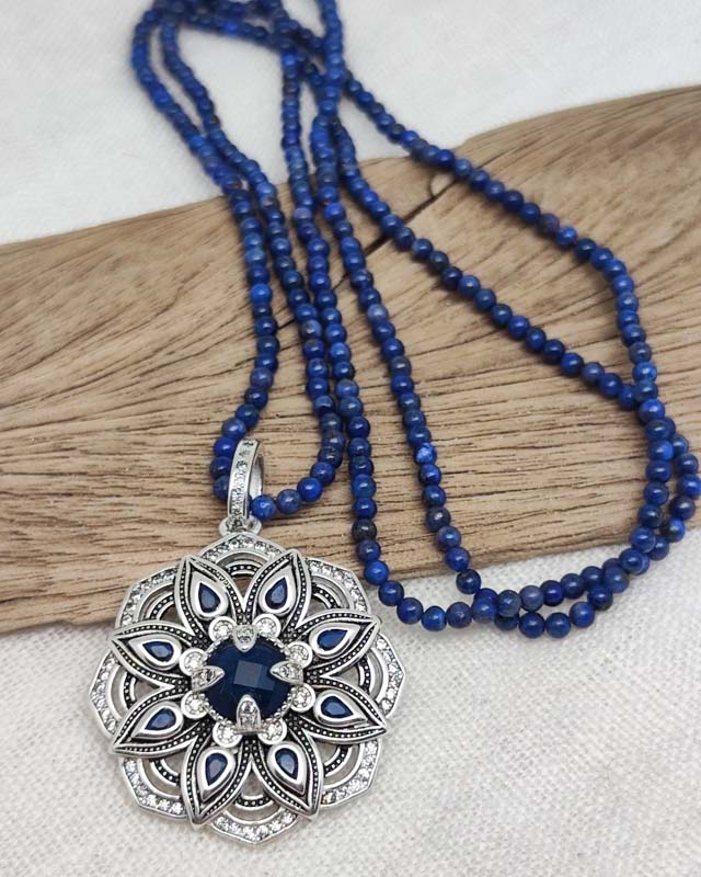 Steinkette "Blaue Lotusblüte" (Lapis Lazuli) – Bild 6