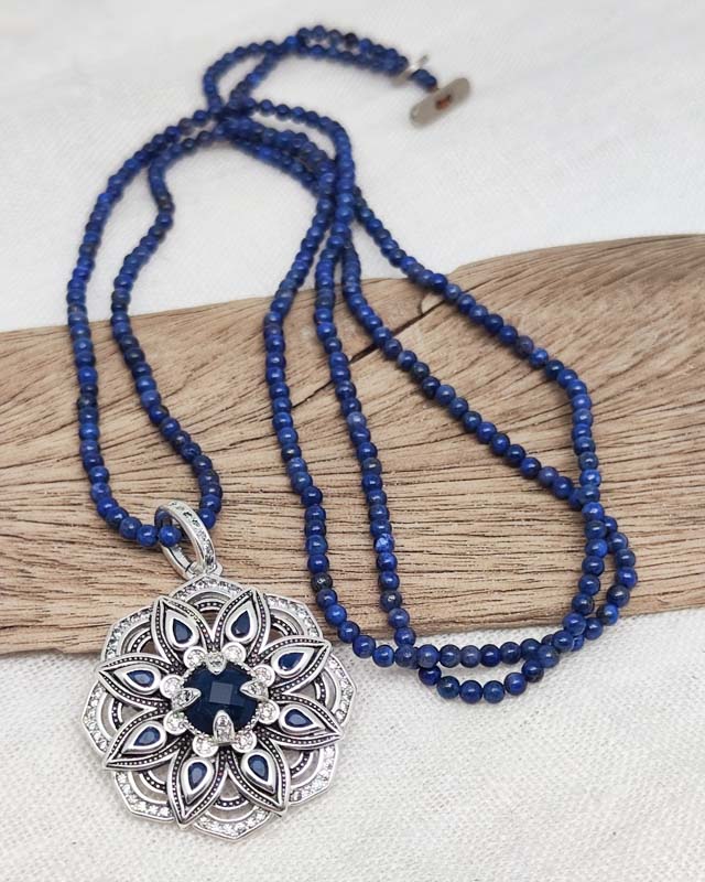Steinkette "Blaue Lotusblüte" (Lapis Lazuli) – Bild 2