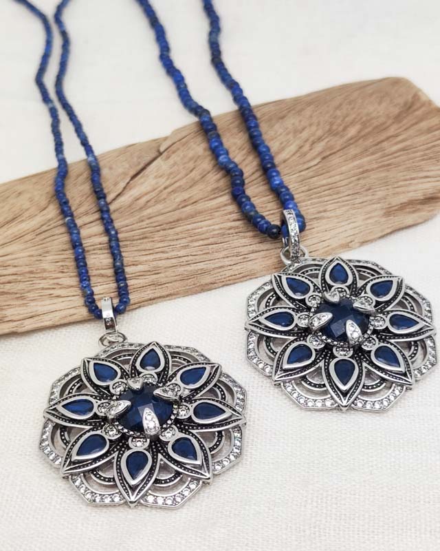 Steinkette "Blaue Lotusblüte" (Lapislazuli) – Bild 6