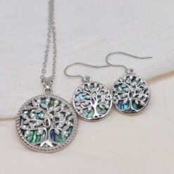 Schmuckset "Lebensbaum mit Paua"