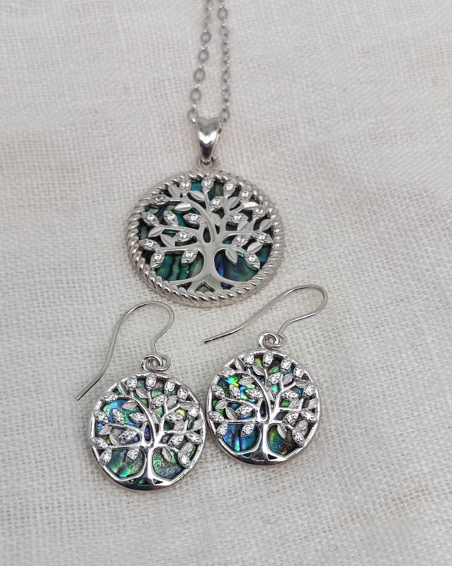 Schmuckset "Lebensbaum mit Paua" – Bild 7